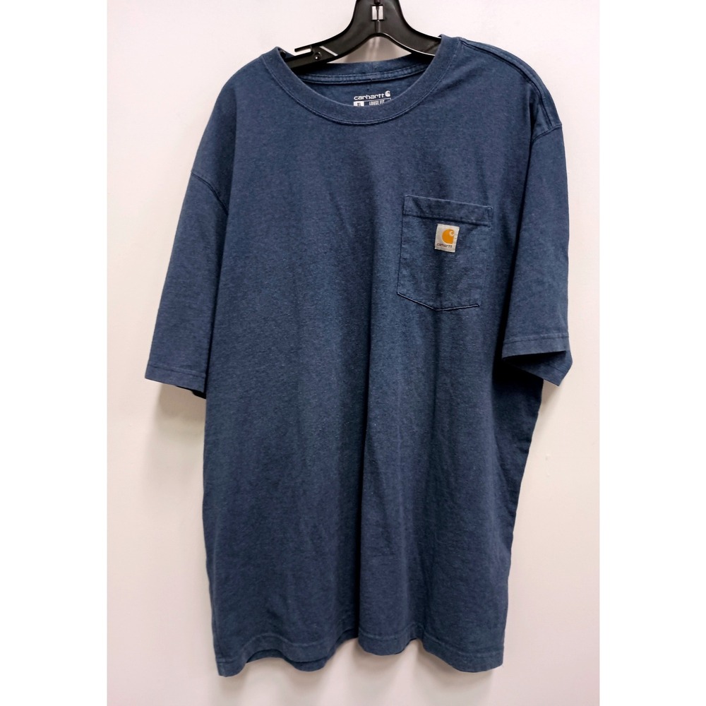 Carhartt Pocket T-Shirt Mens XL Tall Blue‎ Loose Fit Workwear Short Sleeve